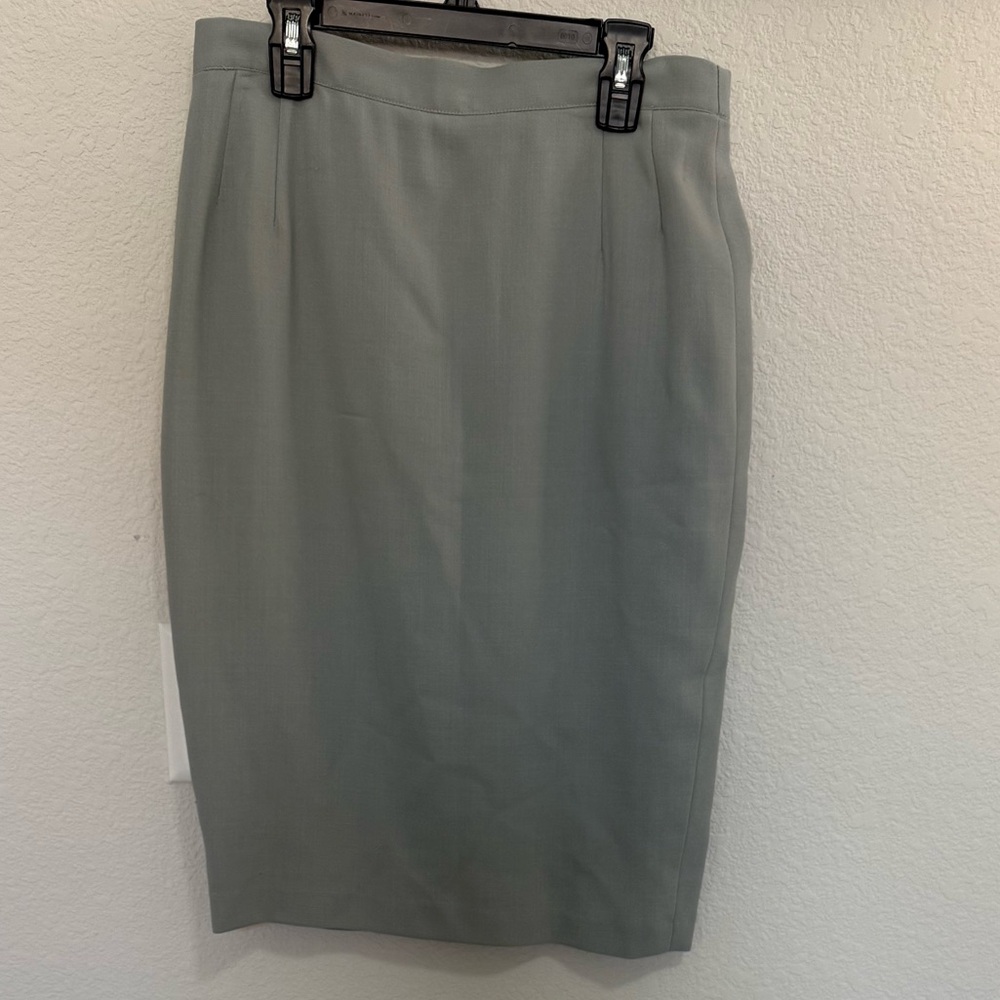 Giorgio Armani Collezioni Vintage Pencil Skirt Gray Light Wool Size 12